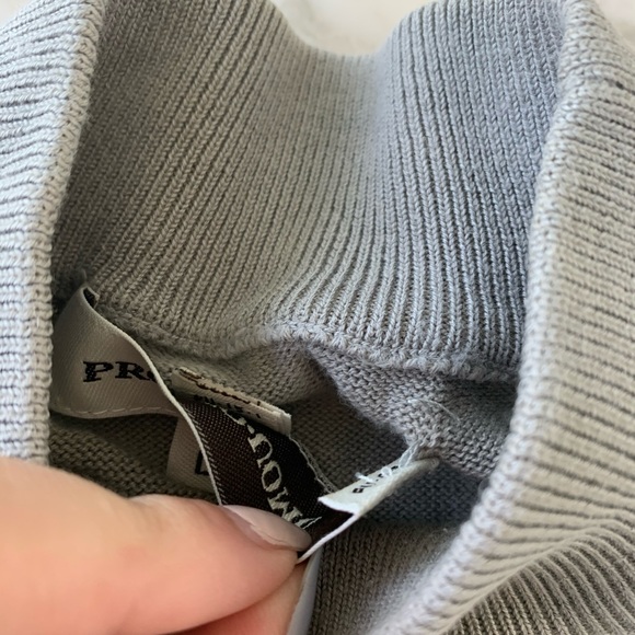 Pronto Uomo Silk Blend Gray Turtleneck Sweater - Picture 6 of 7